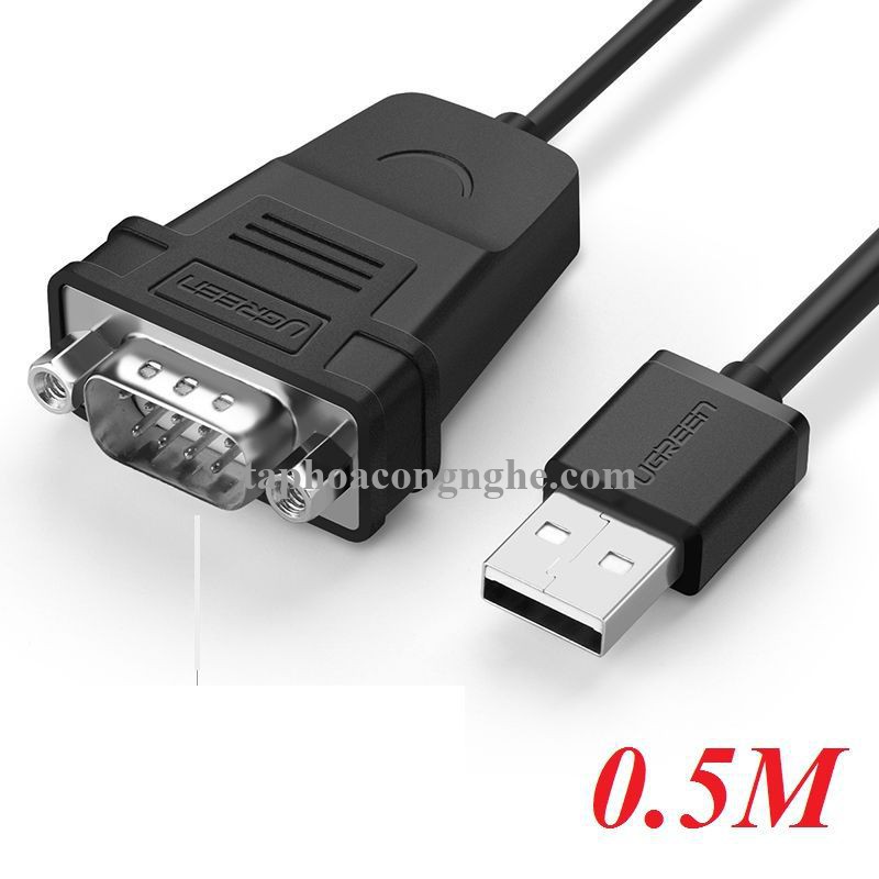 Ugreen 30988 0.5M màu đen USB 2.0 ra 9 chân DB9 RS 232 cổng đực CR104 30030988